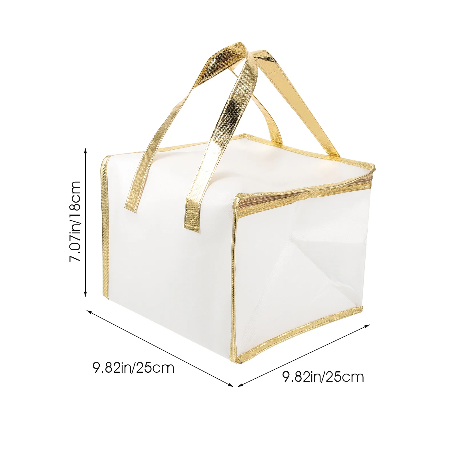 2 قطعة أكياس معزولة حقيبة غداء ممتازة مع مقبض حقيبة تبريد سعة كبيرة لتوصيل الطعام نزهة الناقل الحراري #4