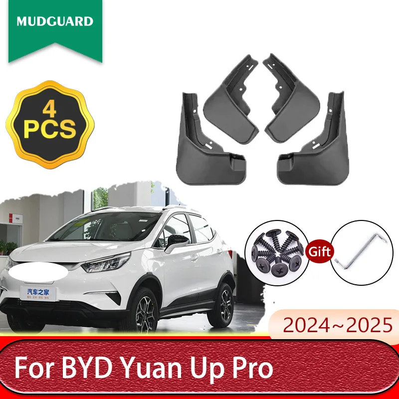 

4Pcs Mudguards fit For BYD Yuan Up Pro 2024~2025 Car Mudflap Fender Replacement Parts Anti-scratch Rear Car Accessories Auto Mud