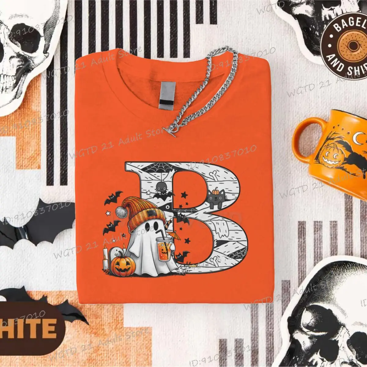 تي شيرت عتيق بأبجدية شبح الهالوين بو تي شيرت جرافيك هاراجوكو ملابس الشارع بأكمام قصيرة تي شيرت نسائي ملابس هدايا الهالوين #3