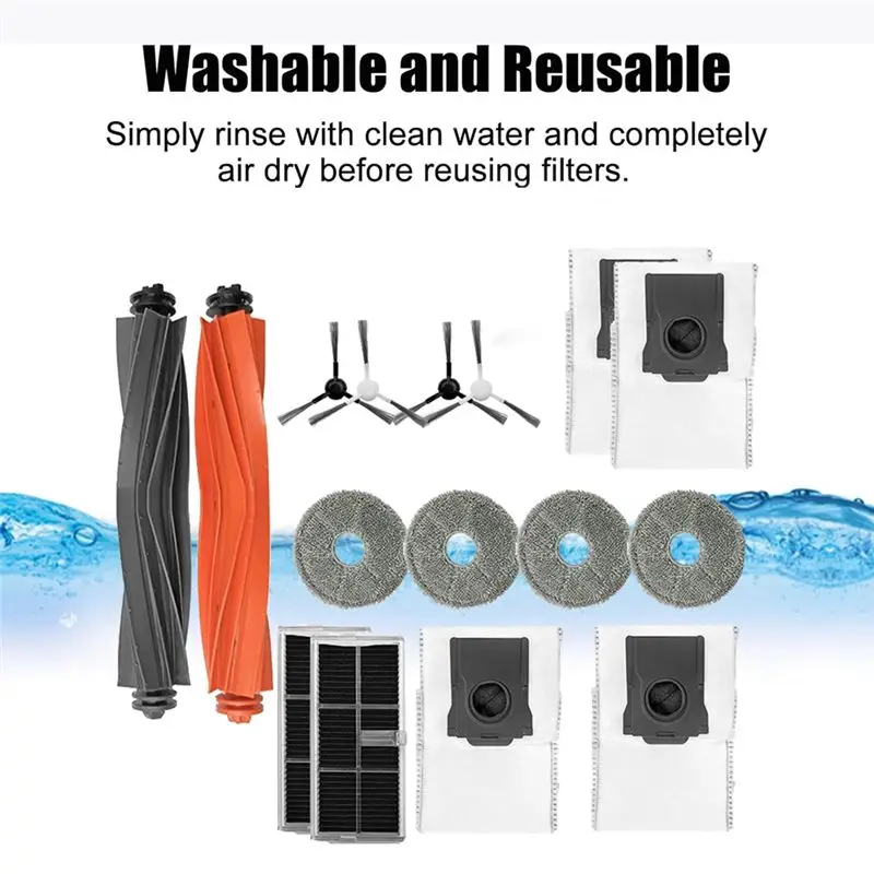 AEE4-16PCS Roller Brush Filter Mop Cloth Dust Bag Set For Dreame S10 Pro Ultra Vacuum Cleaner Accessories Replacement Parts