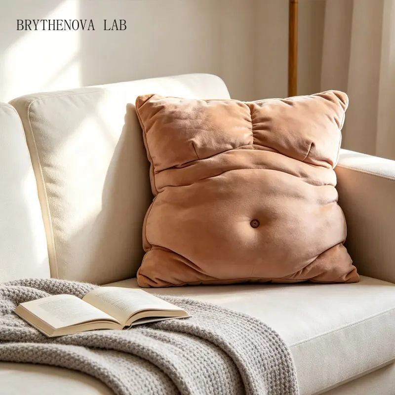 40cm Velvet Simulation Big Belly Pillow with Filling Home Decoration Living Sofa Room Bed Cushion Pillow Creative Gift 2026