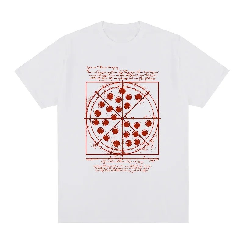 

New Tops Round Collar style anime clothes tshirtgraphic t shirts cartoon Tom Holland T-shirt Vitruvian Pizza Cotton Men T shirt