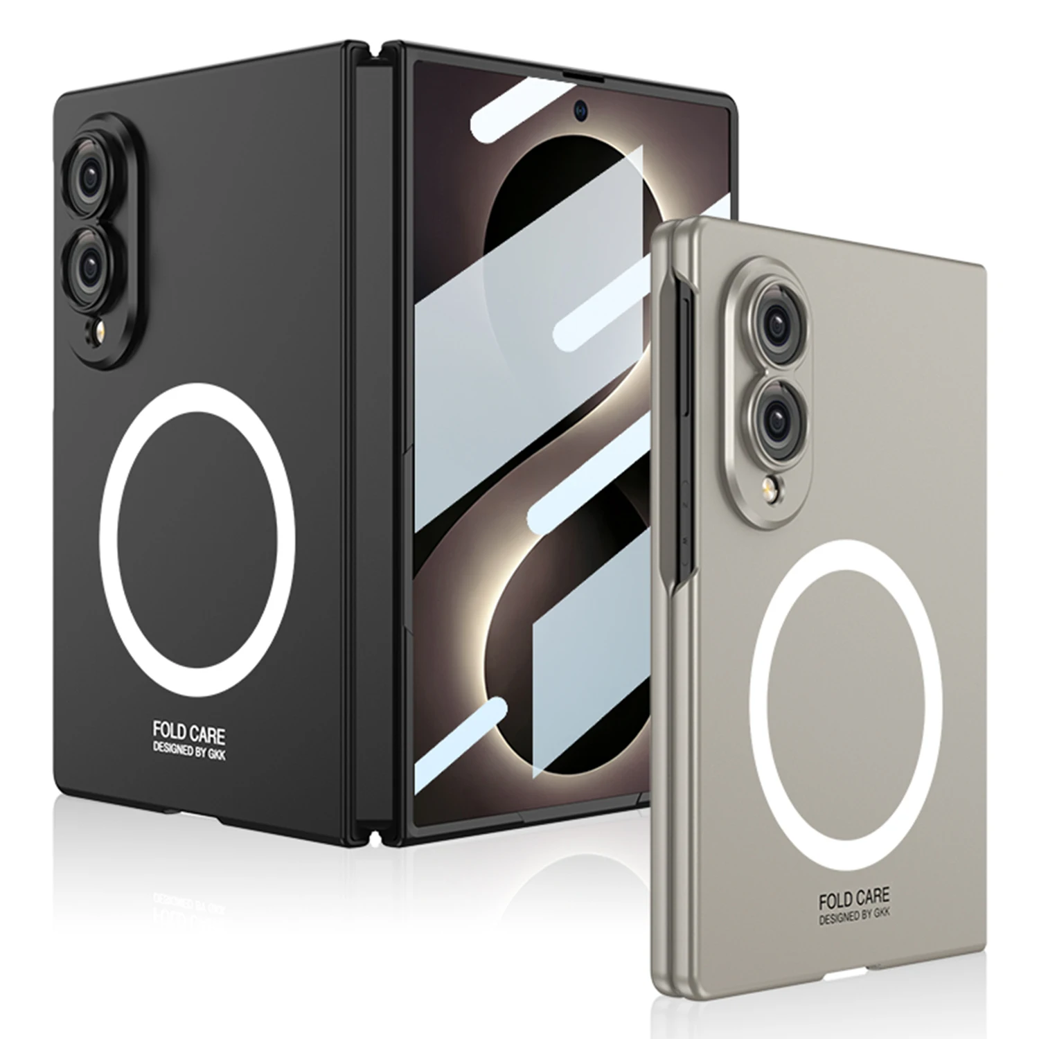 Magnetic Case For Samsung Galaxy Z Fold 8 Matte Shell Film Integrated Compatible Wireless Charging Shockproof Phone Cover