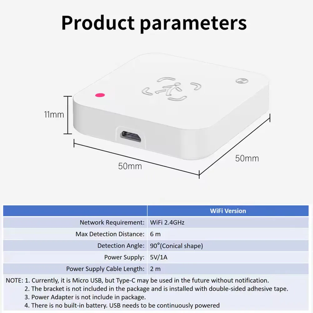 WiFi Enabled For Zigbee Human Light Sensor with Real Time Motion Notifications and Large 6 Meter Detection Range for Indoor Use