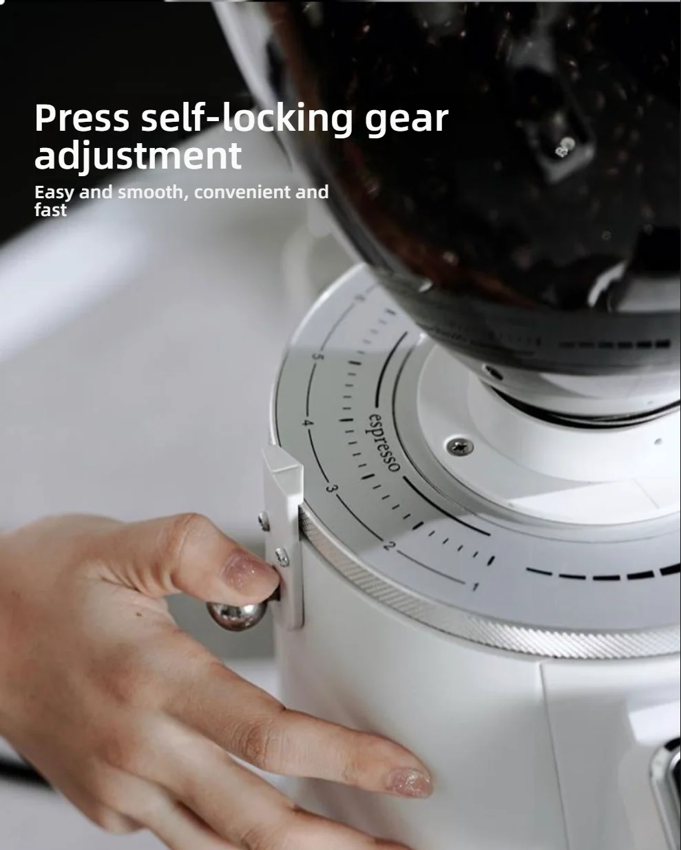 CAFOVO E174F مطحنة القهوة التجارية 74 مللي متر لدغ مسطح 500 واط لمطاعم المقهى سريع 4 جرام/ثانية طحن مع جرعات شاشة تعمل باللمس