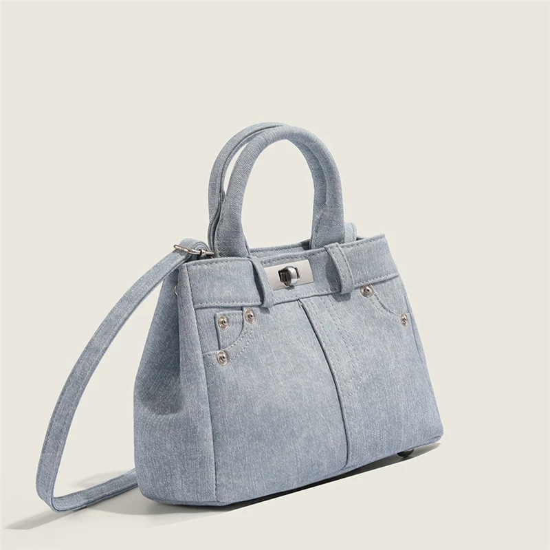 

Nesitu Высококачественная джинсовая маленькая женская сумка через плечо, легкая синяя сумка M892