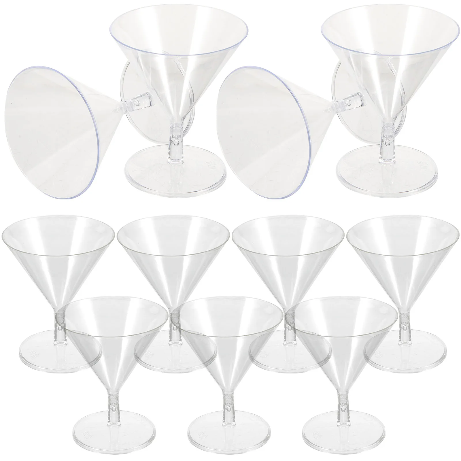 

25pcs Plastic Clear Goblets for Party Wedding Disposable Elegant Cocktail Ice Dessert Cups Cream Cups Glasses