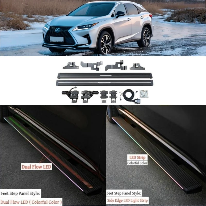 

For LEXUS RX200T RX300 RX350 RX450H 2016-2022 Electric LED Running Board Automatic Side Step Retractable Foot Pedal Nerf Bars