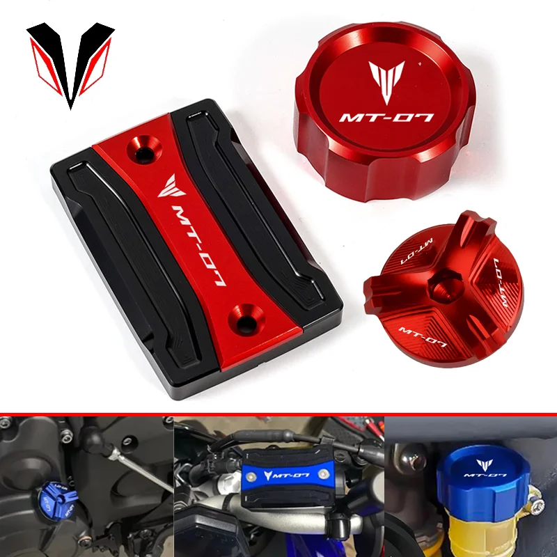 

For Yamaha MT07 MT-07 MT 07 2014-2025 Motorcycle accessories brake Fluid Cylinder Master Reservoir oil filler Cap guard Cover