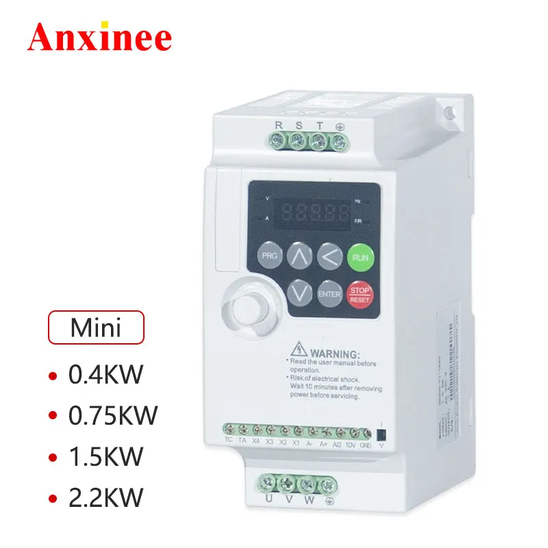 

Mini VFD 220v 380v Precision Vector Inverter 400W 750W 1.5kw 2.2kw Frequency Converter 3 Phase AC Motor Speed Controller VVVF