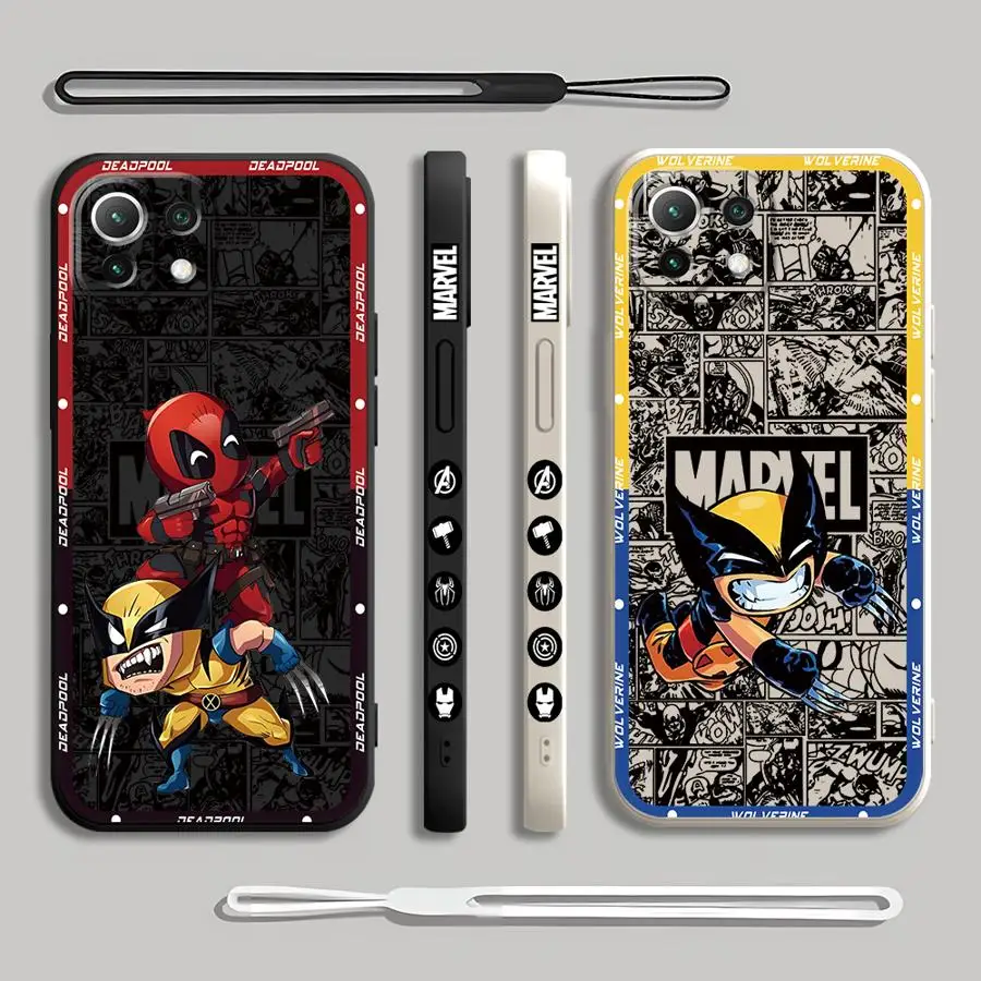 Marvel Deadpool Wolverine Phone Case for Xiaomi Mi 11T 11 Lite 10T Pro Poco X4Pro X5Pro X3 NFC 13 12T 12 Lite Soft Cover