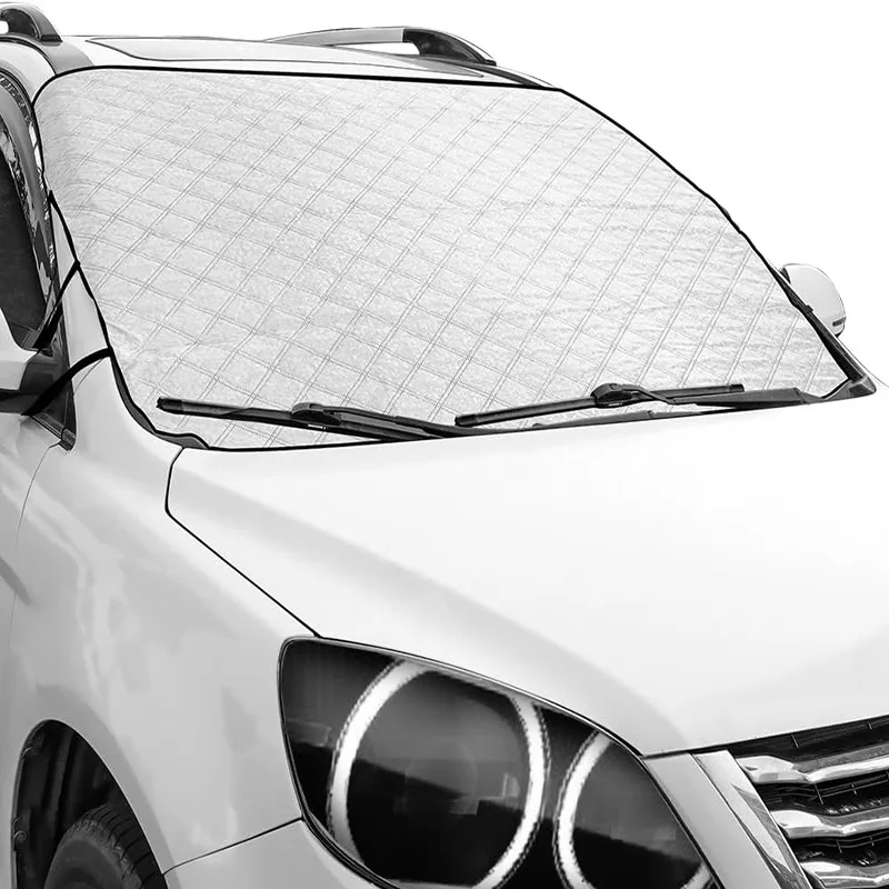 الشتاء في الهواء الطلق زجاج السيارة الأمامي درع الثلج بسرعة ينظف الثلج المتراكم والصقيع، غطاء الثلج الأمامي يمكن استخدامها كظلة وحماية في الصيف، لوازم السيارات