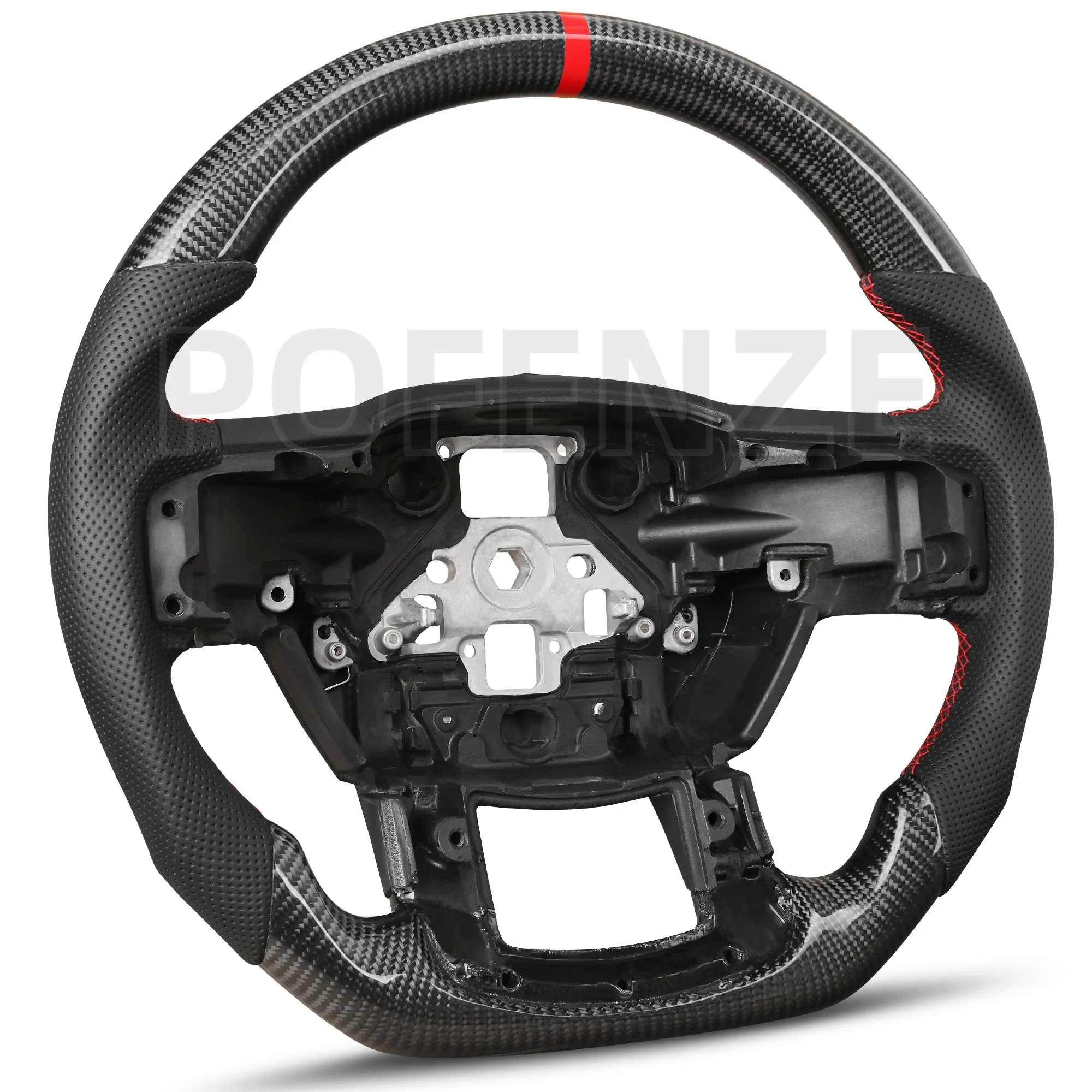

Carbon Fiber Steering Wheel for F150 2015-2020 D-shaped Flat-bottom for Ford for F150 Models Without Paddle Shifters