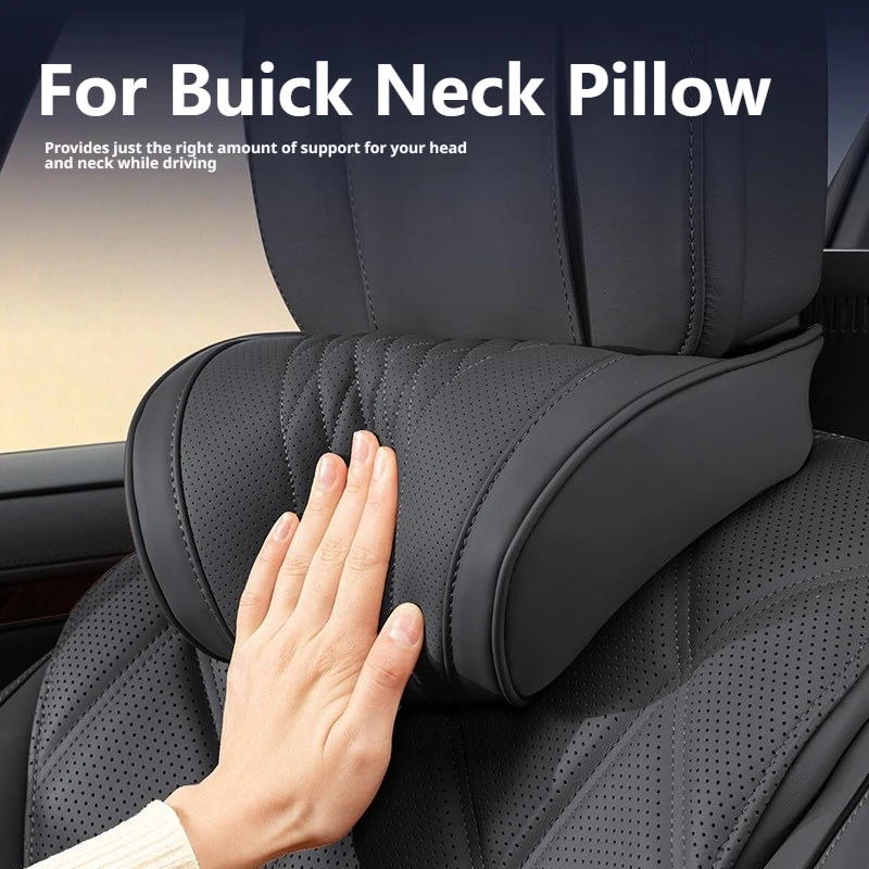 Luxury Memory Foam Perforated Leather Car Headrest Pillow For Buick Encore GX Envista Envision Enclave Velite 6 Electra L7 E5