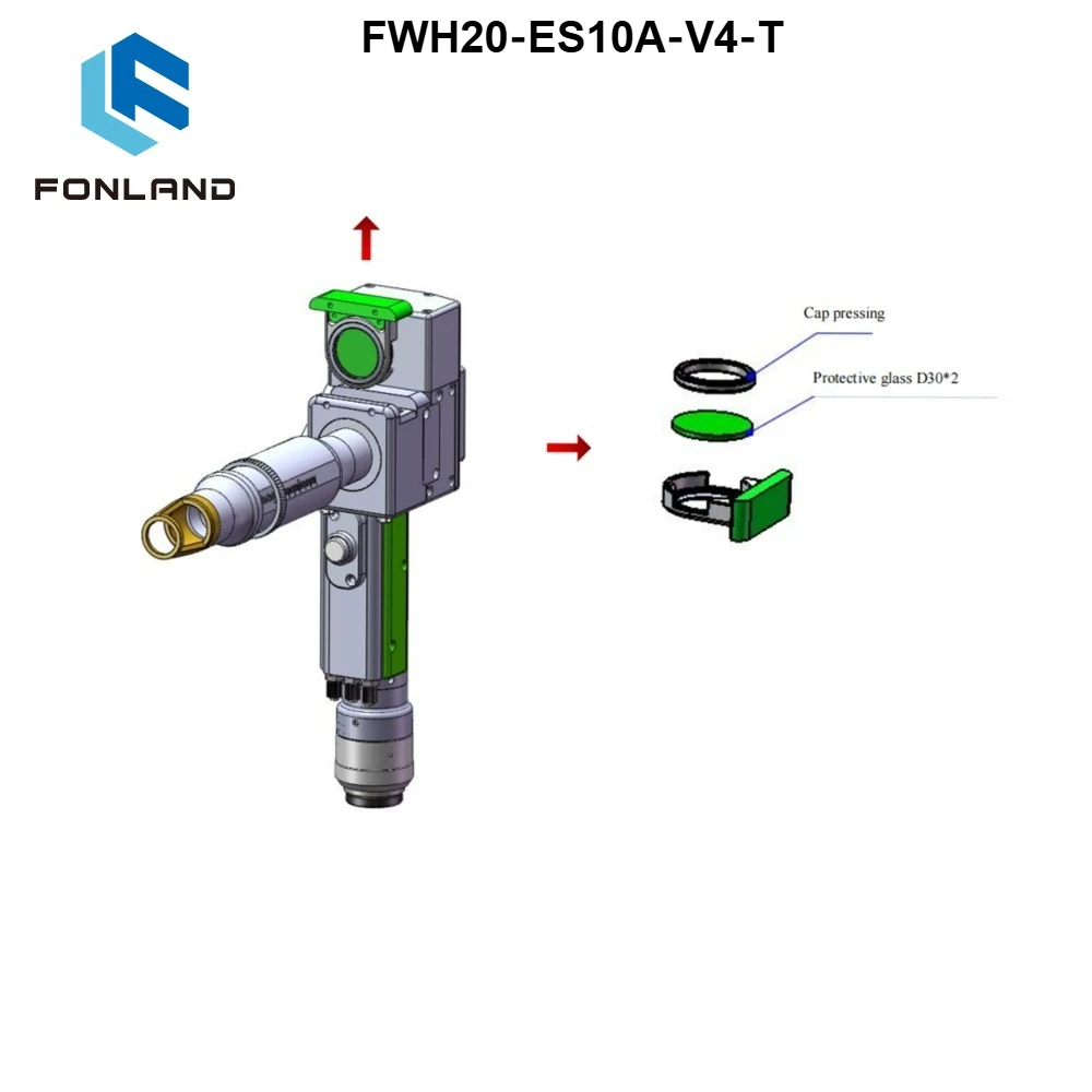 RelFar Spare Parts Original FWH20‑ES10A‑V4‑T Protective Lens QBH Connector Drawer Assembly Motor O‑ring Copper Nozzle Equipment