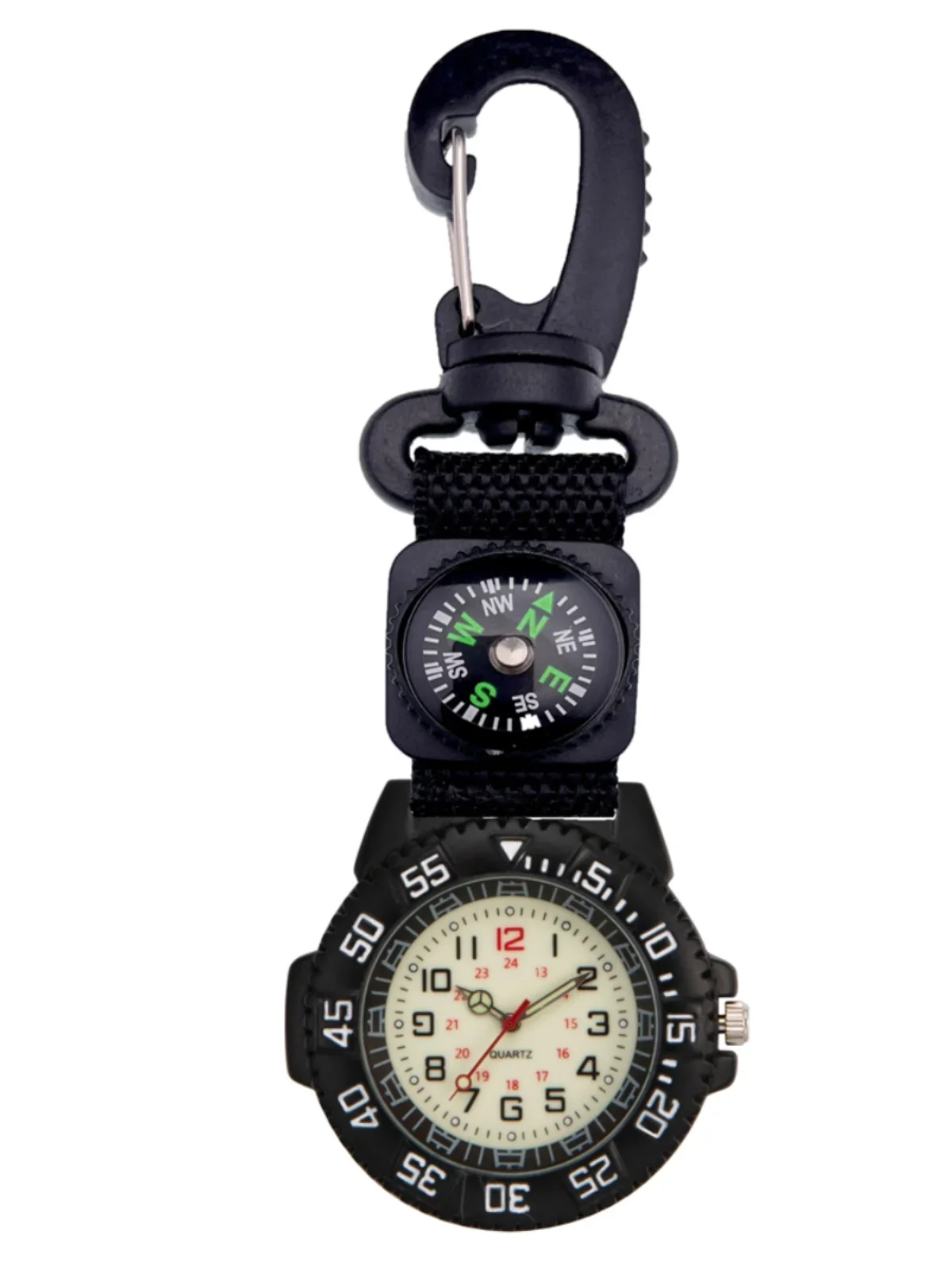 

Portable backpack buckle watch outdoor climbing nurse pendant watch nylon strap pendant watch Work study chronograph