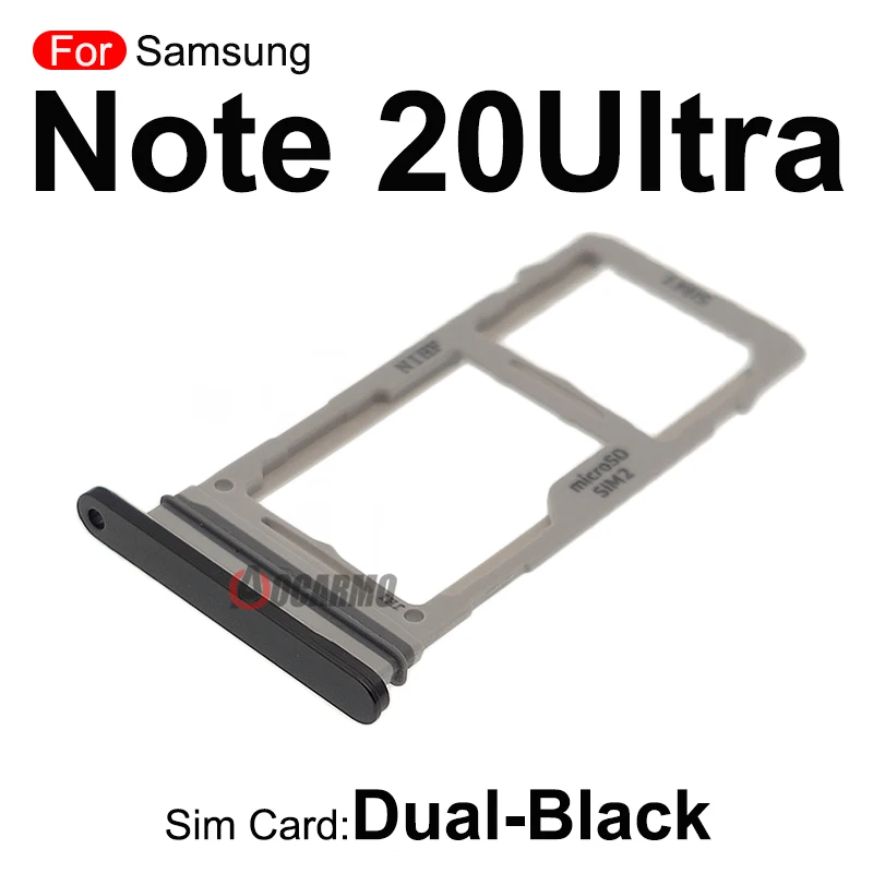 For Samsung Galaxy Note 20 Ultra 20u Dual Sim Tray MicroSD Slot Single SIM Card Replacement Part