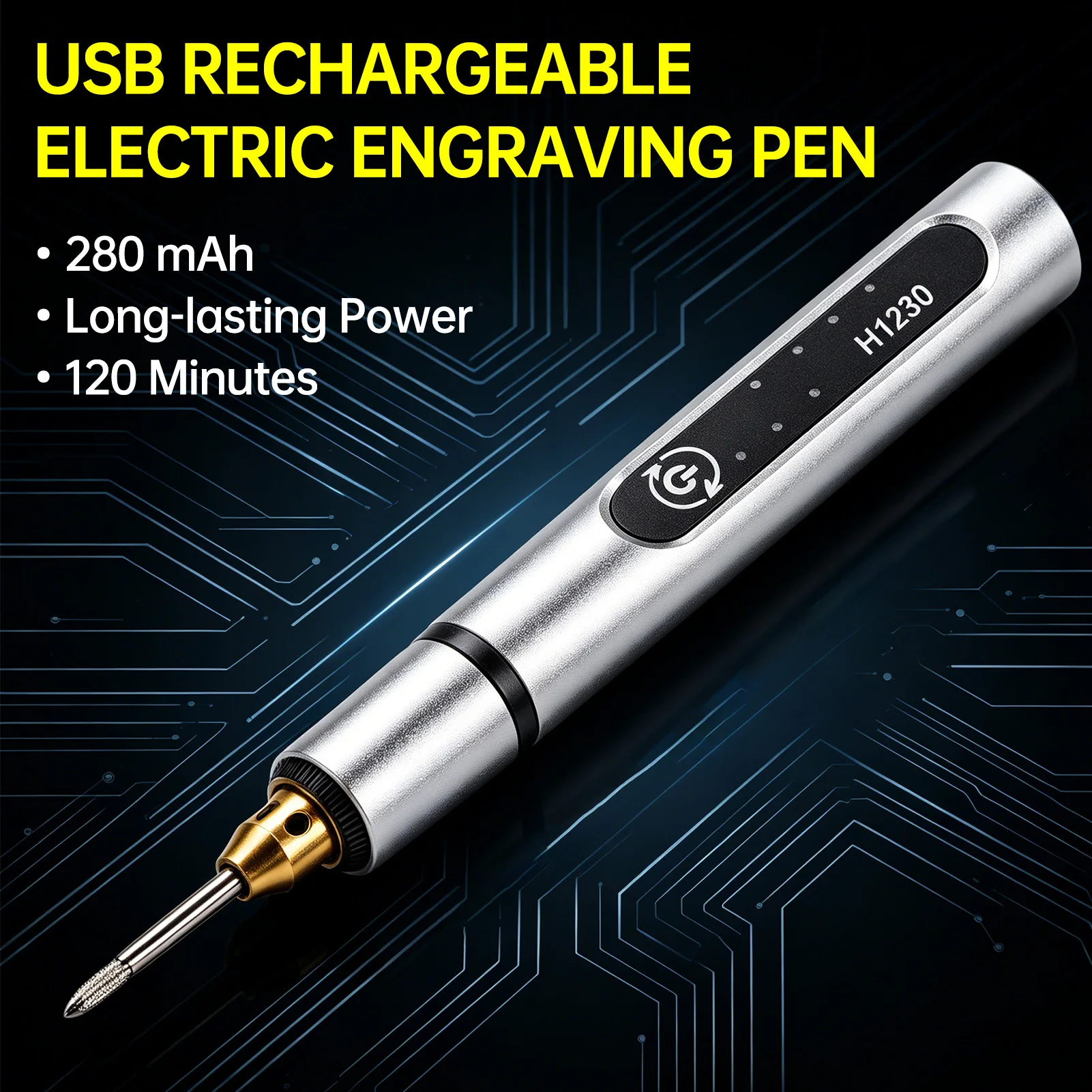 

Cordless Engraving Pen, 3-Speed Electric Engraving Tool Kit with LED Light, Rechargeable Handheld Craft Tools for Wood Glass