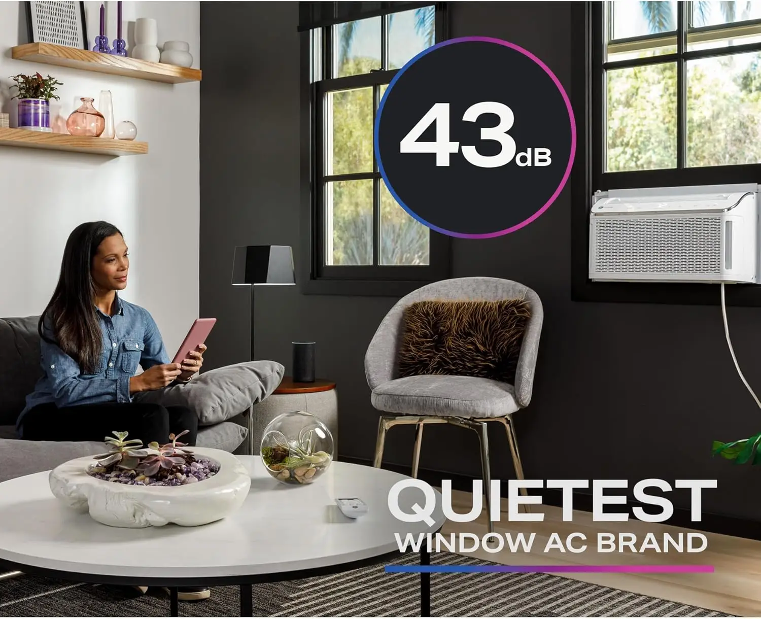 Ultra Quiet Window Air Conditioner 8,200 BTU, WiFi Enabled, Ideal for Medium Rooms, Easy Installation with Included Kit