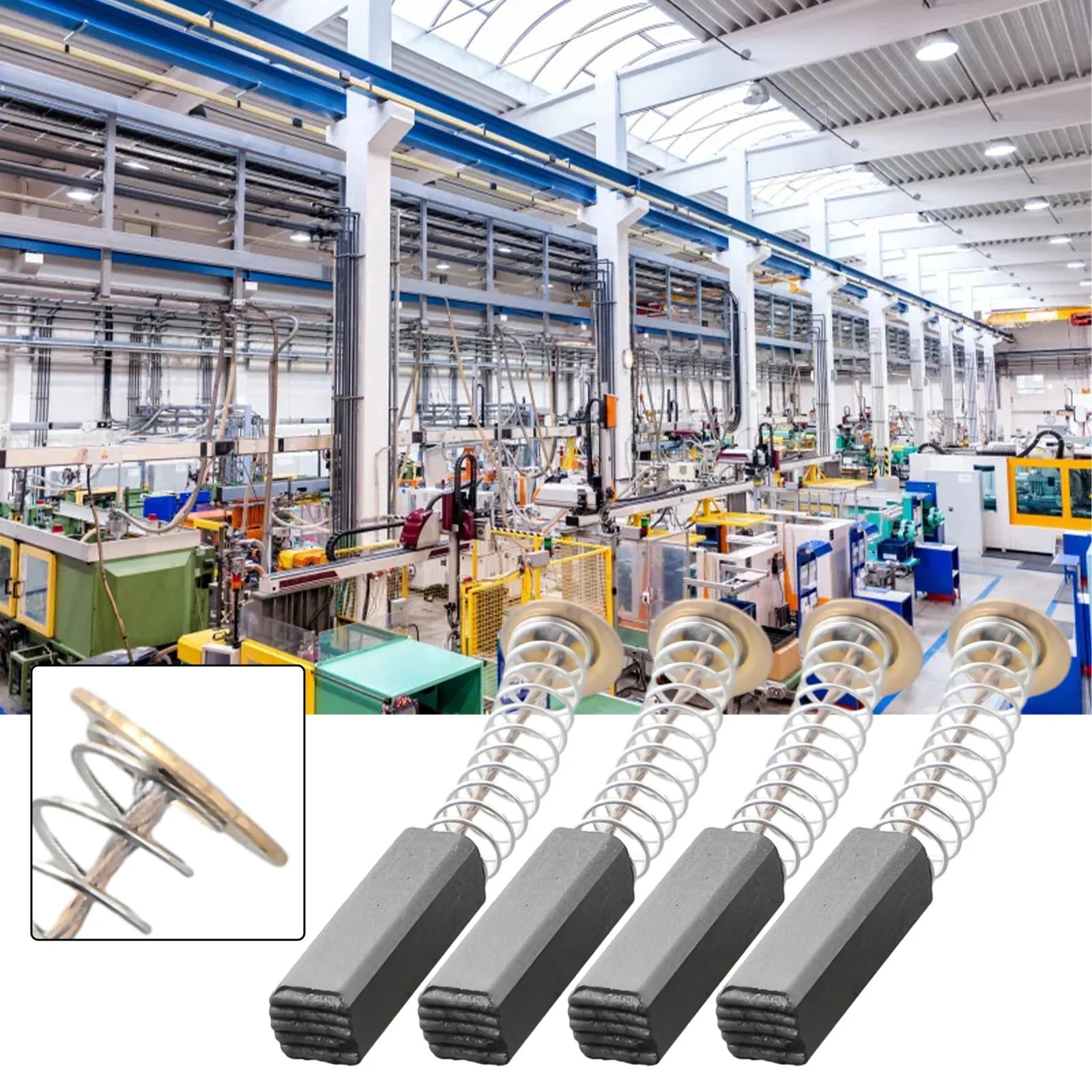 Carbon Brushes Motor Carbon Brushes Tool Braking Carbon Drills Drives Durability Electric Mechanical Power 4Pcs