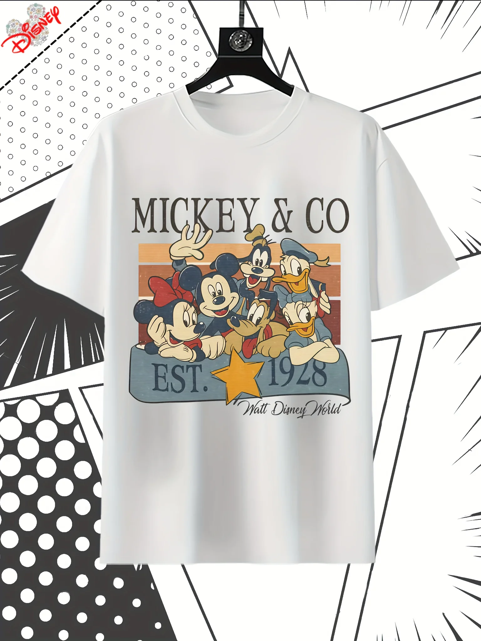 ديزني تي شيرت الوالدين والطفل الرجال قصيرة الأكمام ميكي أصدقاء سلسلة فضفاضة تنفس تي شيرت للرجال والنساء عادية المحملة القمم