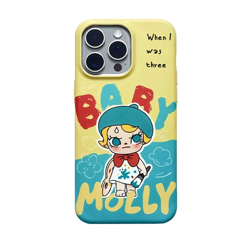 POPMART BABY MOLLY When I Was Three Series Phone Case IPhone Peripheral Blind Box Guess Bag Original Toys Doll Cute Anime Figure