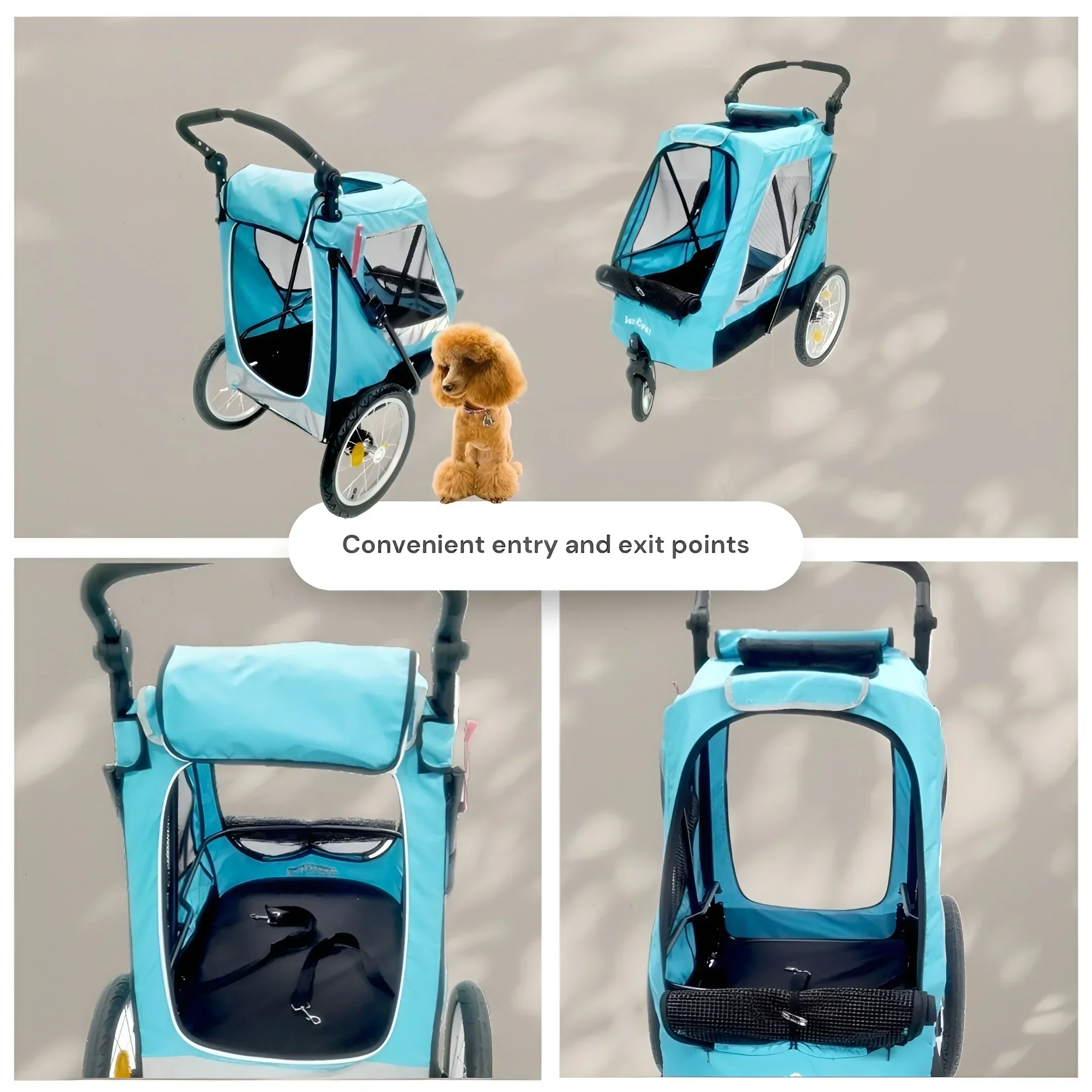 Versatile Pet Stroller & Bike Trailer: Ideal For Small & Large Dogs, Dog Show Trolley, Premium Doggy Pram For Outdoor & Travel!