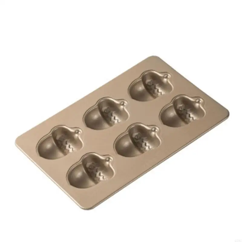 Carbon Steel Baking Molds 6 Cavity Mushroom/Acorn Molds for Holiday Treats Q5WC