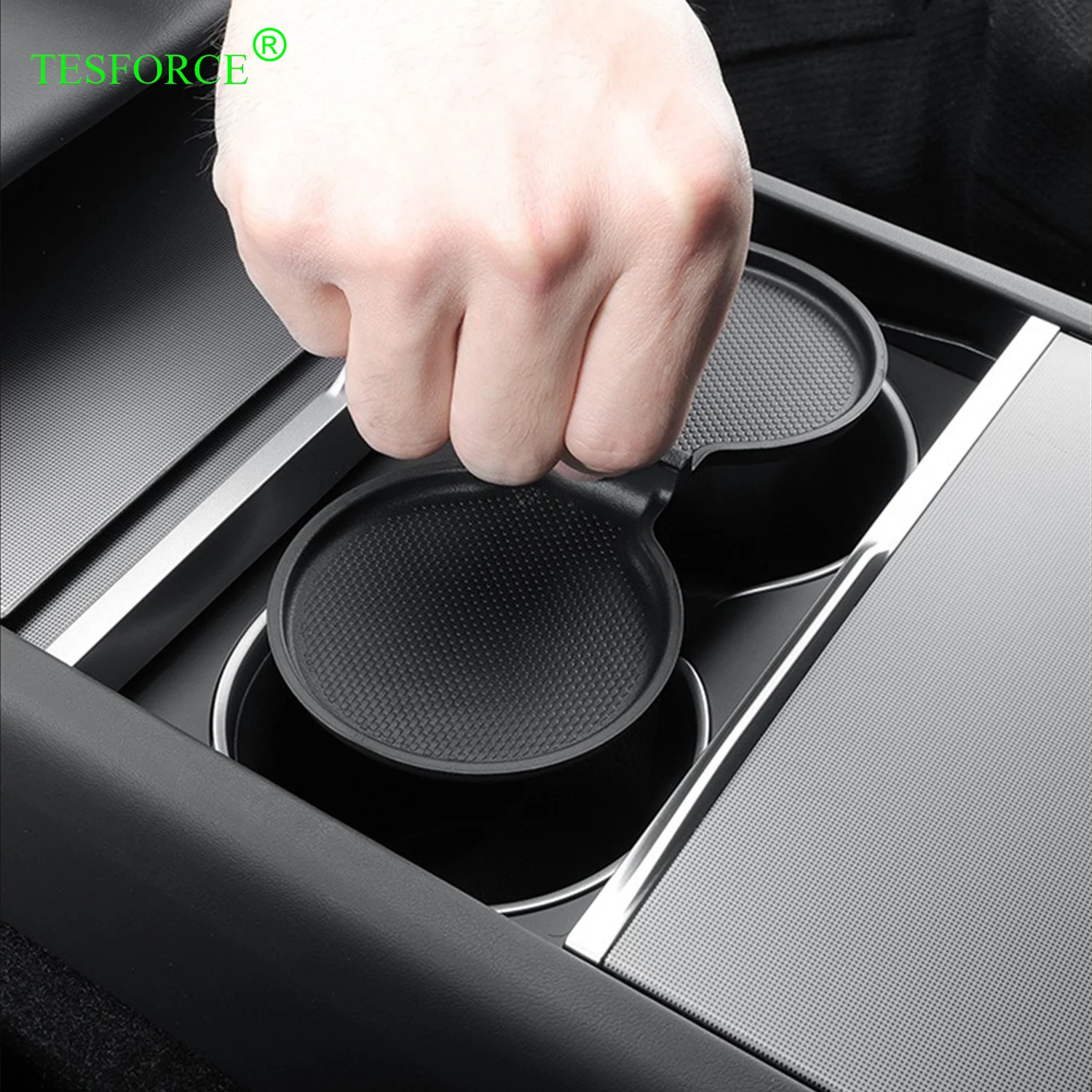 For Tesla Model Y Juniper Front Rear Central Control Cup Pad for New Model Y 2025 Cup Limiter TPE Non-slip Mat Noise Reduction