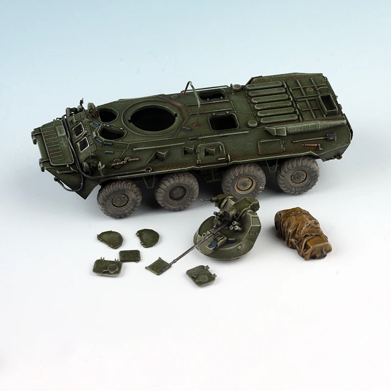 AM 1/72 Rosyjski BTR-80A BTR80 Samochód Pancerny Symulacja Model Plastikowy Statyczny Wyświetlacz Kolekcjonerski Prezent Pamiątka Dekoracja