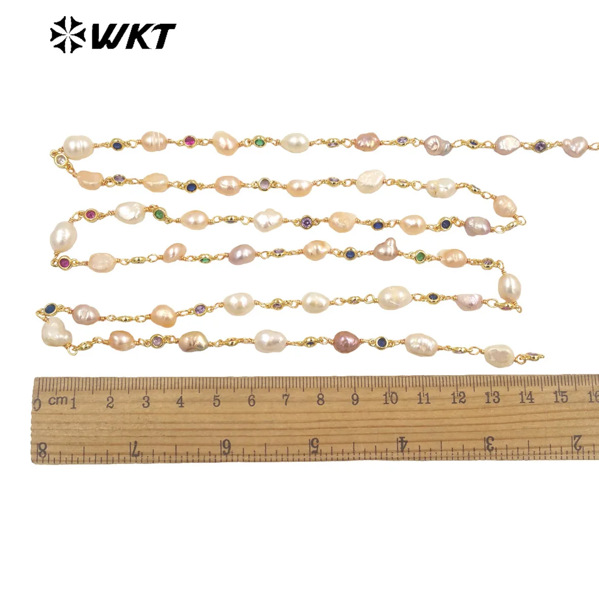 WT-RBC218 WKT 2022 Good quality cubic zircon & freshwater pearl women classic new chains accessories for wedding hot