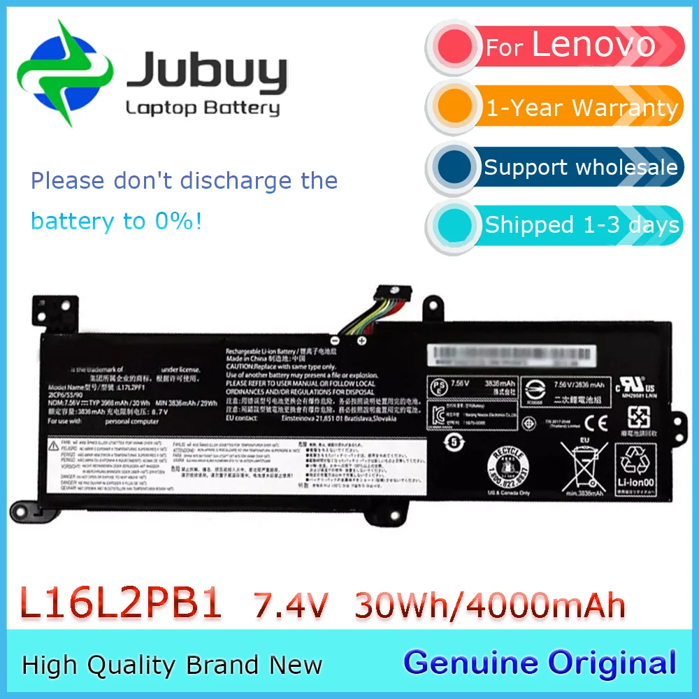 L16L2PB1 7.4V 30Wh Original Laptop Battery for Lenovo IdeaPad 320-15ABR L16L2PB2 L16C2PB2 L17L2PF1