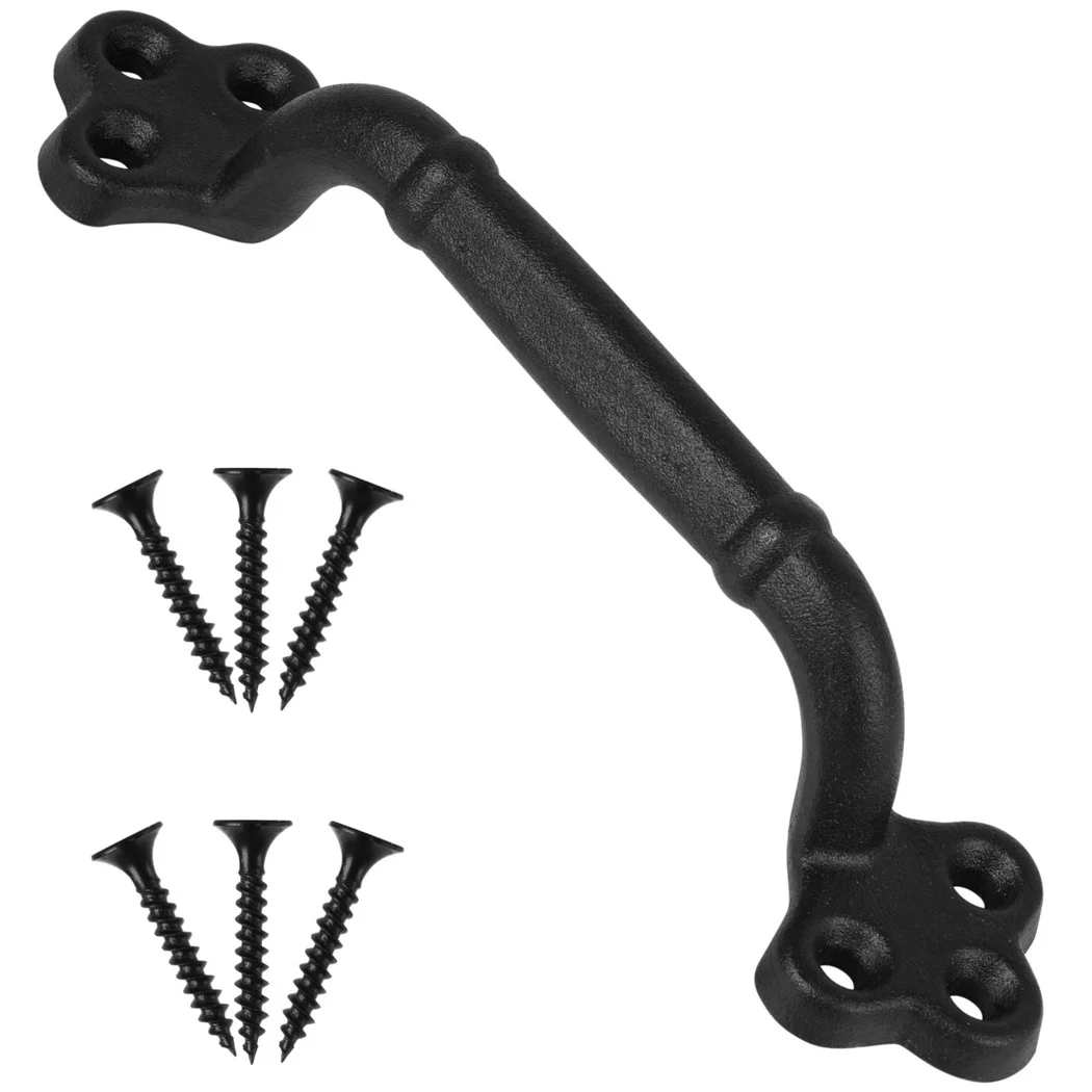 

Rustic Barn Door Pull Handle Gate Handle Cast Iron Door Pull Matte Black Finish For Grip Vintage Handle Pull For Gates Barn