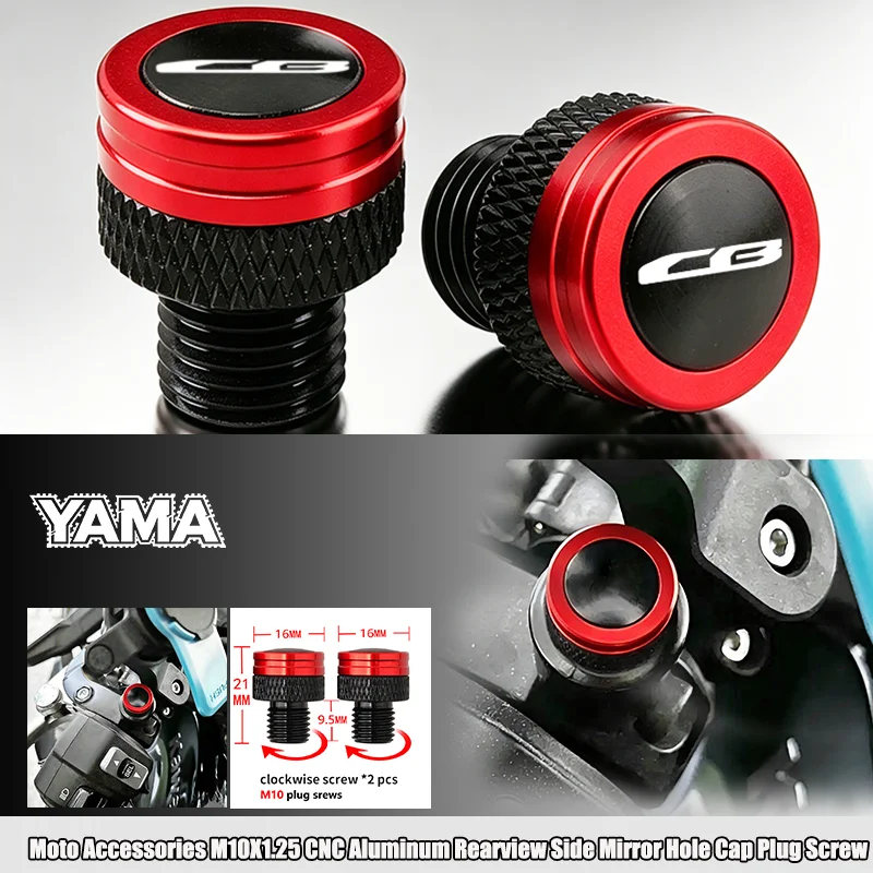 

For HONDA CB750 CB1000 Hornet CB600F CB650R CB650F CB500X CB1000R CB Hornet SP Moto Rearview Side Mirror Hole Cap Plug Screw