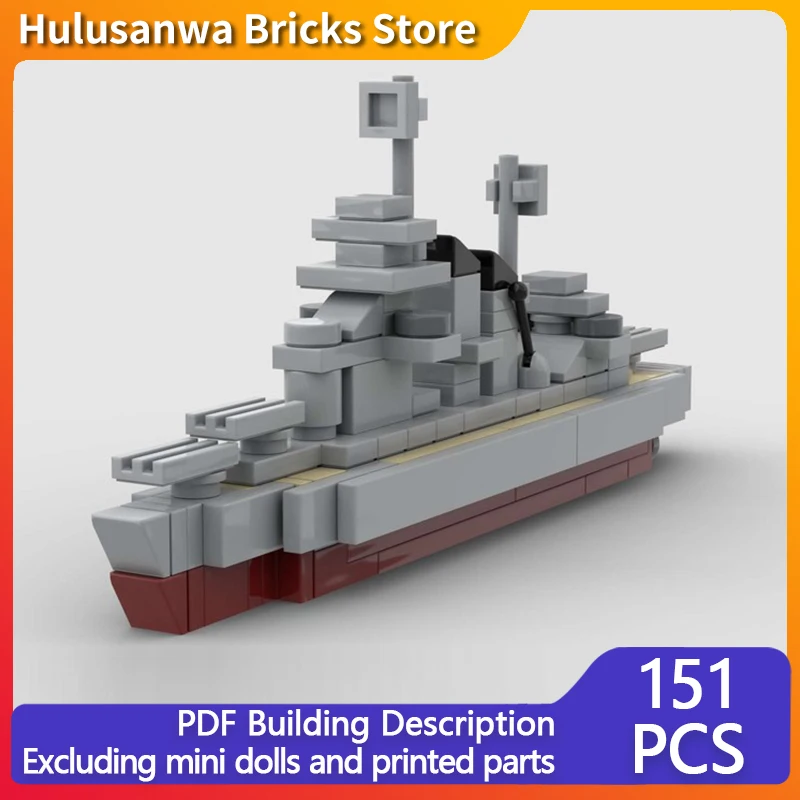 

North Carolina WW2 Military Vessels Model MOC Building Bricks War Equipment Modular Technology Gift Assemble Children Toys Suit