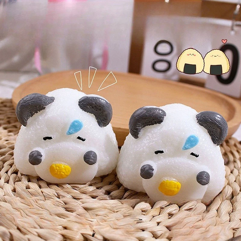 Cute Hamster Rat Imitation Silicone Triangle Egg Rice Vegetable Roll Pinching Relaxing Toy Decompression Children's Ornament Toy