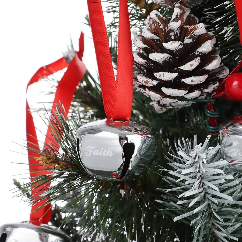 Home Holiday Craft Christmas Believe Bells Joy Christmas Jingle Bells Ornament christmas craft supplies bells for crafts