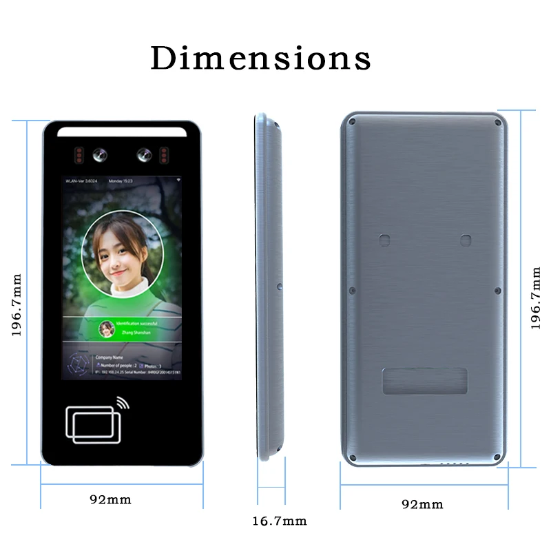 نظام التحكم في الوصول للتعرف على الوجه NFC مقاس 5 بوصات، بطاقة نظام أندرويد قابلة للتخصيص، مخرج مدخل الحضور، إعادة تعيين OEM ODM