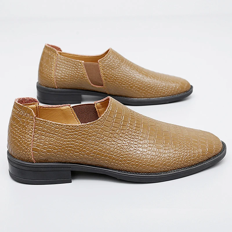 

Large Autumn New Casual Business Shoes Breathable Comfortable Lazy Social Shoes with Crocodile Pattern（36-48）