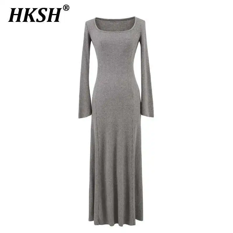 

HKSH 2024 Autumn Winter New Women's Tide Slim Fit Dress Hanging Style Mature Design Dress High Sense Elegant Chic Fashion HK3564
