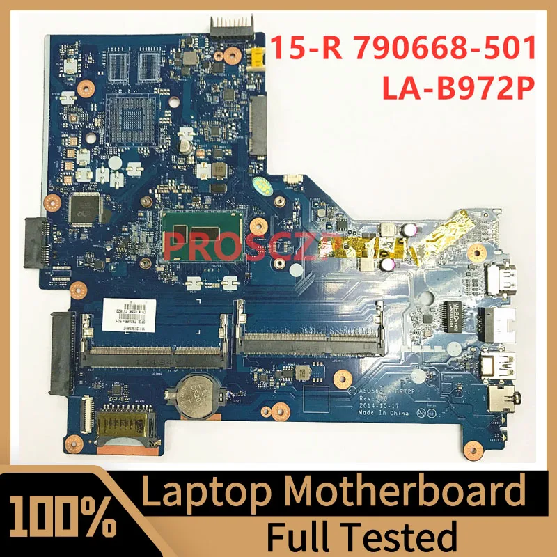 

790668-501 790668-601 790668-001 Mainboard For HP 15-R Laptop Motherboard AS056 LA-B972P With SR23Y I5-5200U CPU 100% Tested OK