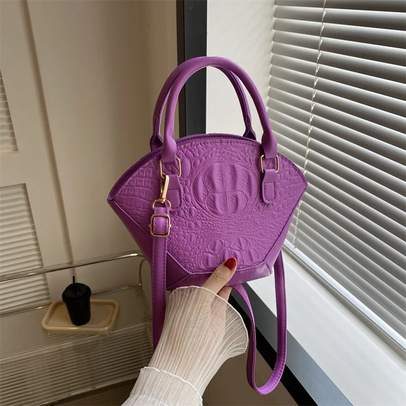 Crocodile Pattern Shoulder Crossbody Bags For Women 2024 Luxury Designer Handbags Glace Leather Golden Hardware Ladies Mini Tote