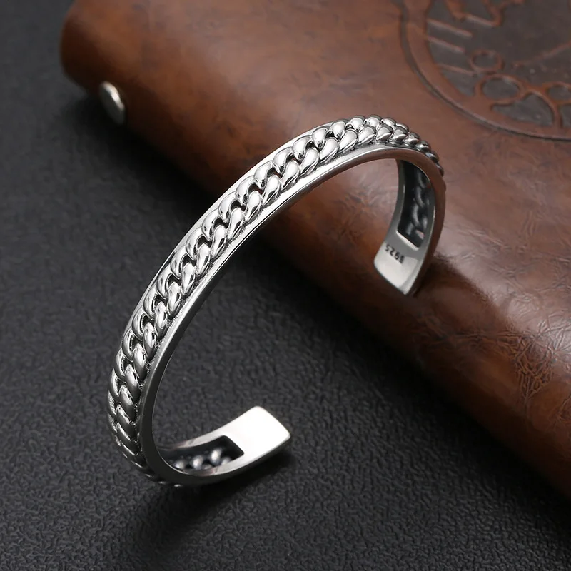 

S925 sterling silver chain bracelet simple South Korea Korean style women's bracelet versatile style all-match jewelry