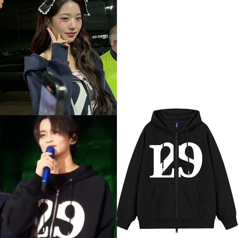 

Толстовка-худи NCT27 Mark IVE Zhang xing Haoeng свободного кроя на молнии, женская, повседневная, хлопковая, весна-осень