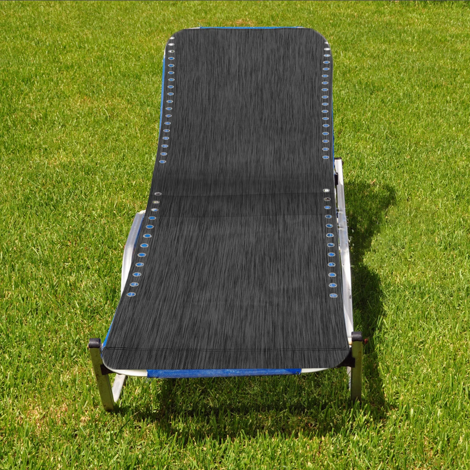 Juego de funda de asiento de malla transpirable, tela de repuesto para sillón plegable, cuerda de nailon para reparación de sillas con eslinga para Patio y playa, 1 Juego