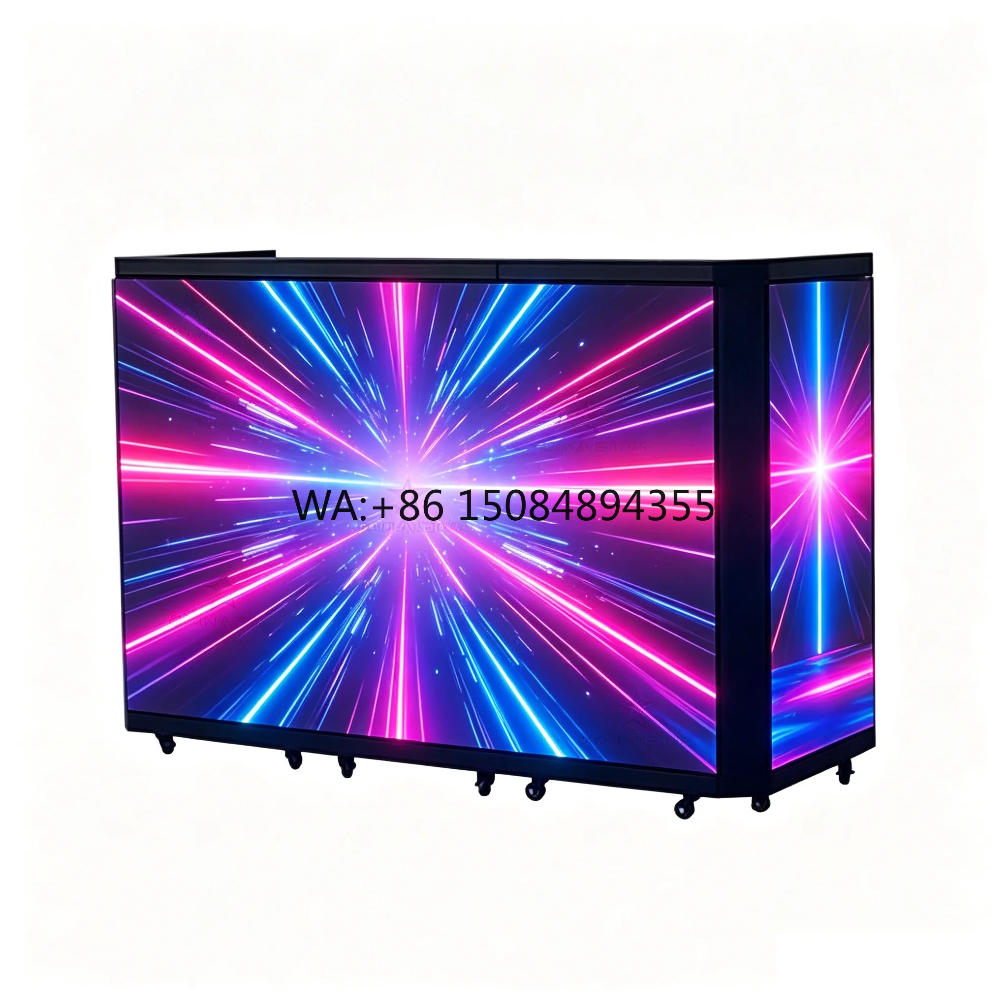 

Custom LED DJ Booth P3.91 P2.9 P2.6 Professional DJ Booth LED Display Screen with Logo Display for Wedding Diso Event