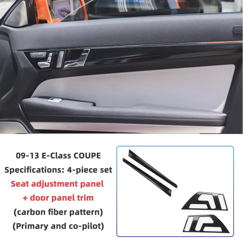 Carbon Fiber Car Interior Door Handle Panel Strips Cover Trim for Mercedes Benz E Class Coupe W207 C207 E200 e260 E350 Accessory