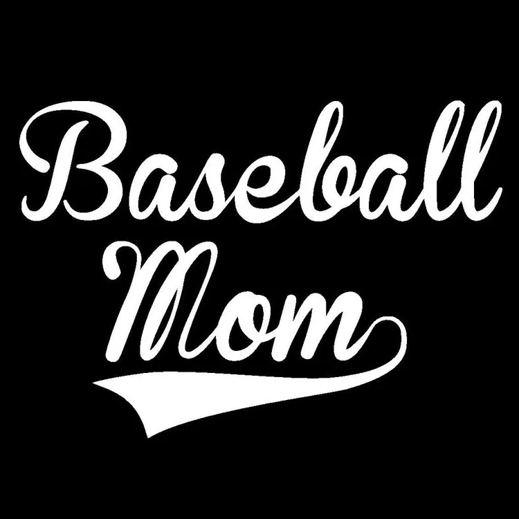 BASEBALL MOM Pattern High Quality Car Applique Personality Pvc Waterproof Car Window Applique Black/white, 18cm * 12cm