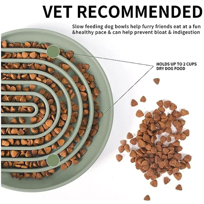 Pet Supplies Slow Food Bowl Cat Anti-Knockover Anti-Slip Food Bowl Puppy Anti-choking Silicone Toy Food Plate Pet Supplies