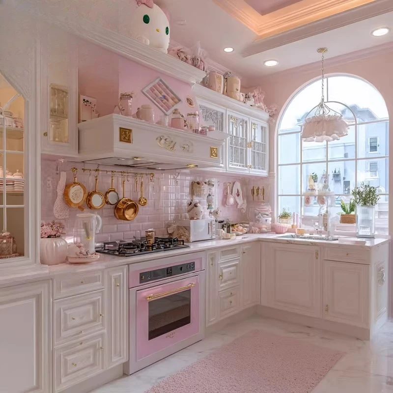 

Whole house French cream cabinet, dining space Whole house decoration factory custom